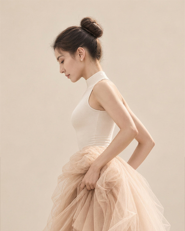 자연스러운 몸의 선을 보여주는 발레리나